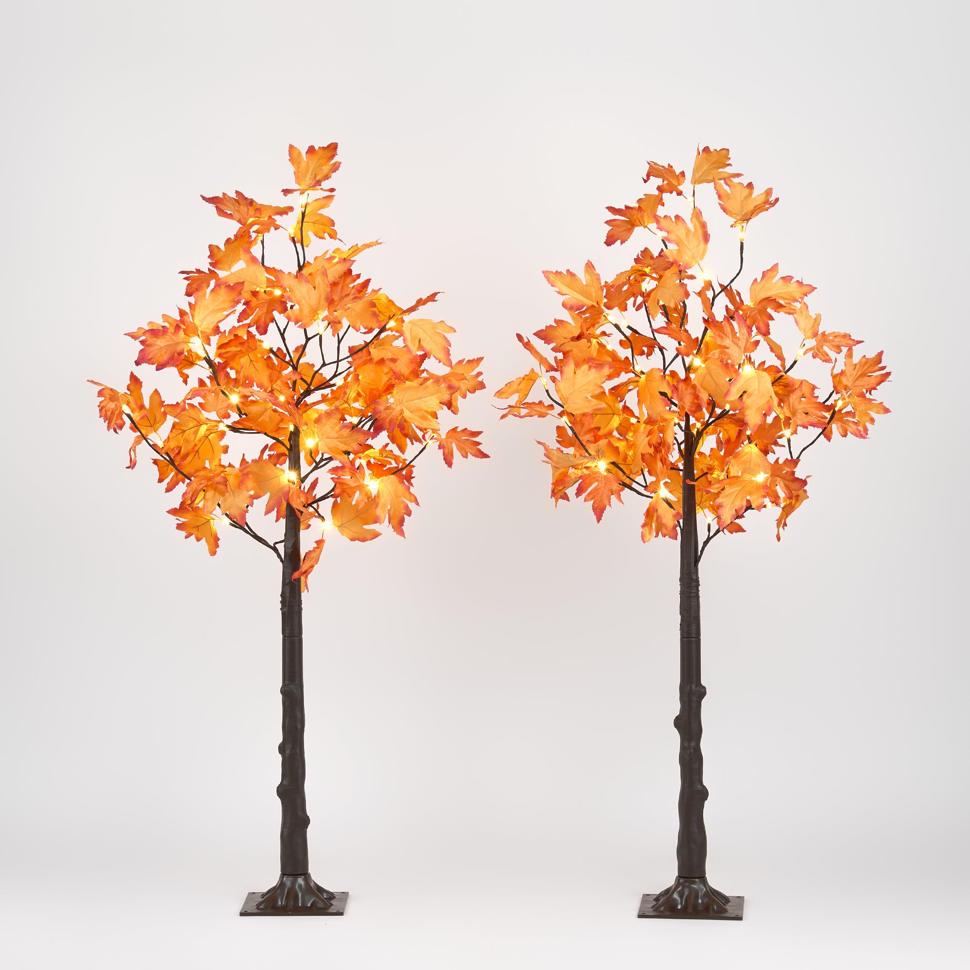 Holimax 4-Foot Maple Trees with LED Lights, 2-Pack