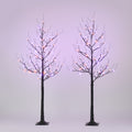 Holimax 5FT LED Lighted Halloween Tree, Orange and Purple Lights, 2-Pack