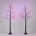 Holimax 6FT LED Lighted Halloween Tree, Orange and Purple Lights, 2-Pack