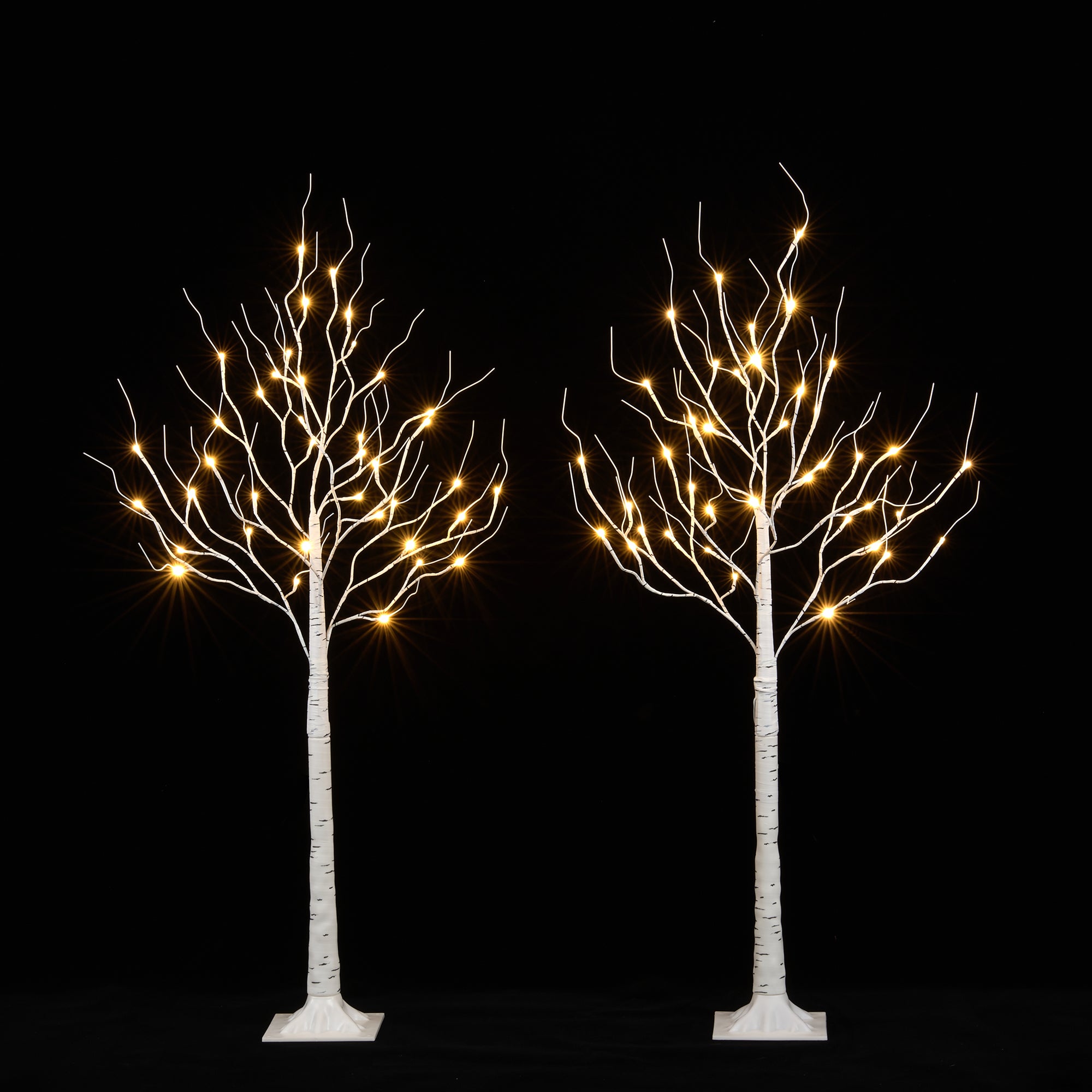 Holimax 4-Foot LED Lighted Birch Tree, 2-Pack